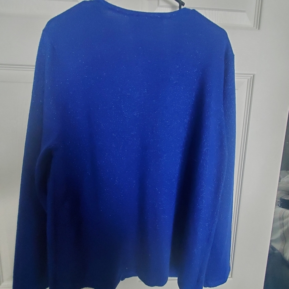 Croft & Barrow XL 2 IN 1 SWEATER TOP. BLUE SPARKLE CHRISTMAS NEW YEARS EVE. - Picture 7 of 7